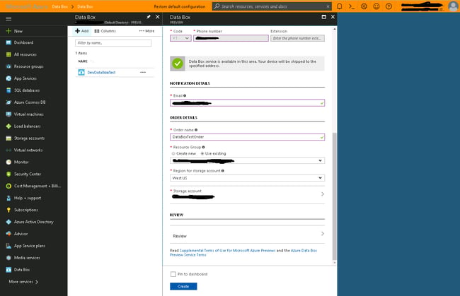 azure data box regions